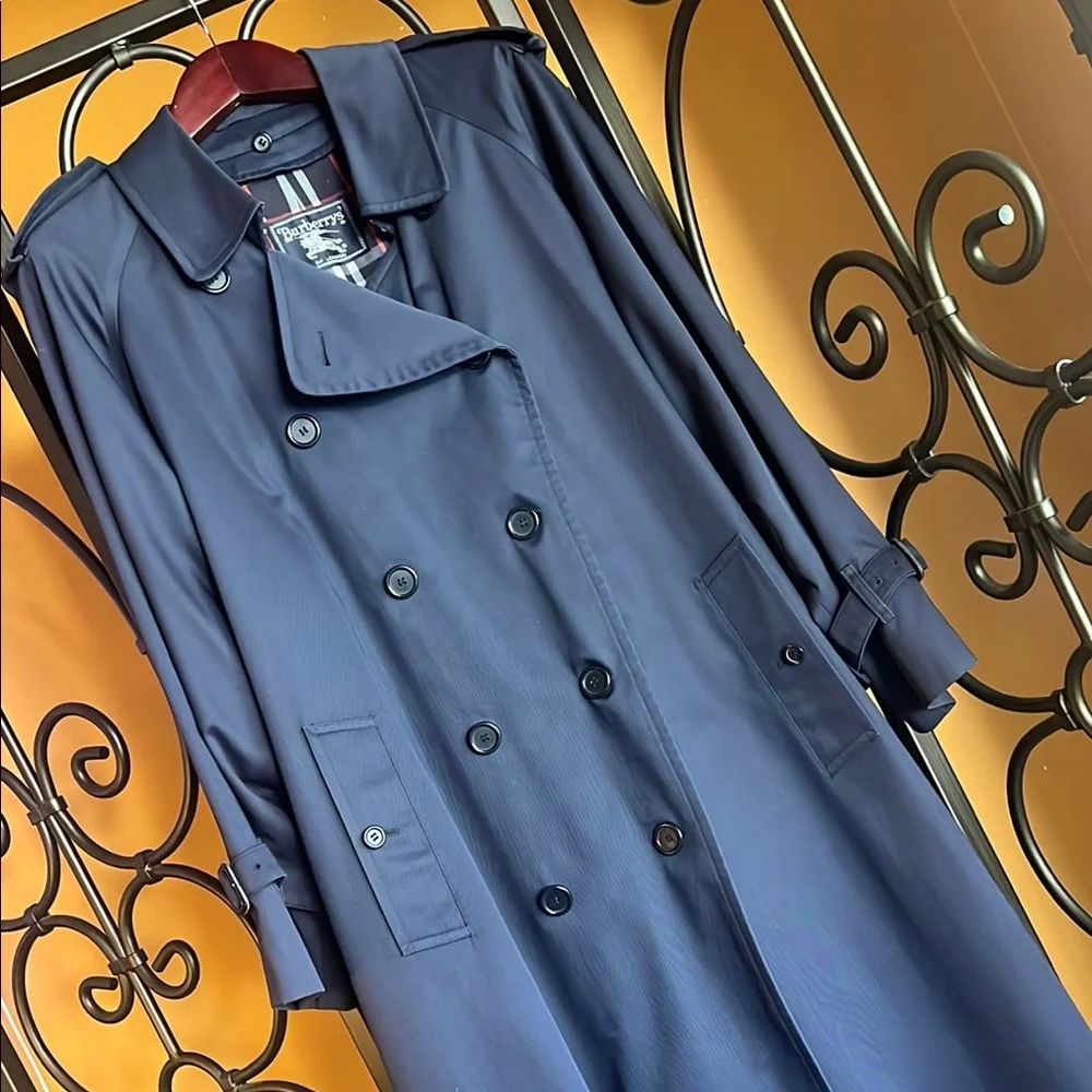 BURBERRY’S of London Men's Navy Blue Trench Coat - Picture 1 of 16